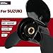 QIKIRUO for Suzuki 60hp-140hp Propeller OEM Upgrade 13 3/4x13,13 1/2X15,13 1/4X17,13X19,13 3/4X15,13 1/4X17,12 3/4X21 Aluminum Outboard Propellers,13 Tooth, Pressed in Rubber Hub,Rh(13X19)