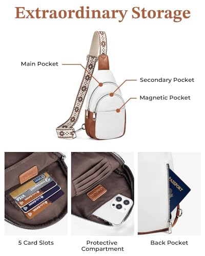 CHOLISS Small Sling Bag for Women Leather Crossbody Fanny Packs Chest Bag for Women3