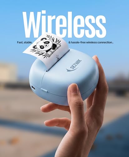 Image of SEZNIK NEXA Mini Printer for Mobile | Bluetooth Portable Mini Thermal Printer | 304 DPI | Inkless Sticker, Image, Labels, Doodle, Notes Printer | Mobile Printing for Android, iOS & Windows