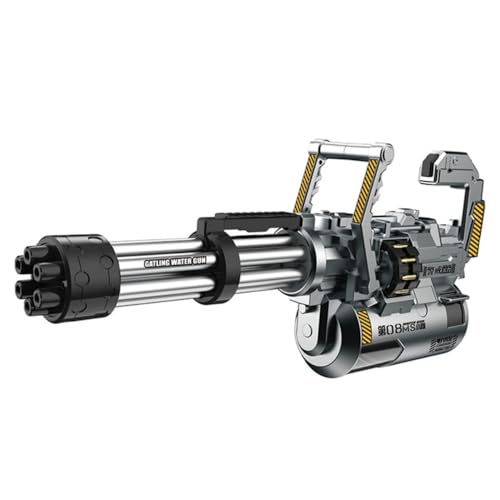 Diexgiy ガトリング式マルチチューブ電動連続水鉄砲は、男の子と女の子が水遊びを楽しめる、連射機能付き、耐久性に 水遊びおもちゃ、格闘技、防水設計、夏祭り/プール/キャンプ、ビーチ/プール/川、夏休みの水遊び、大人と子供に適しています (シルバー)