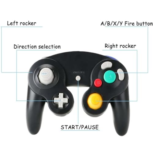 Image of Reiso Gamecube Controller, 2 Pack NGC Classic Wired Controller for Wii Game cube Console (Black and Black)