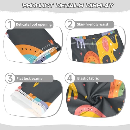 Toddler Girls Leggings Printed Yoga Pants Leggings Elephant Rainbow for Kids3