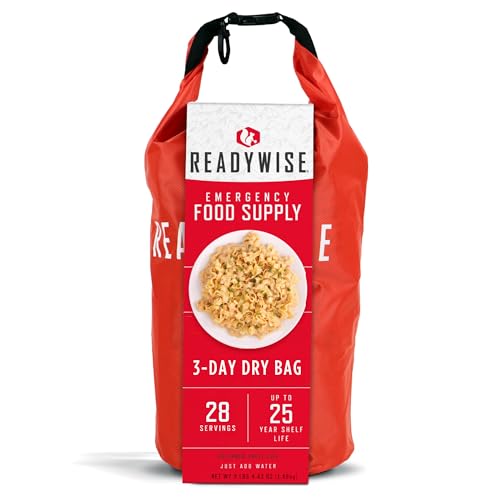 ReadyWise, 28 Servings, Breakfast, Lunch & Dinner, Grab & Go Dry-Bag, Freeze Dried, 25 Years Shelf Life, Emergency Food, 3 Days For 1 Person