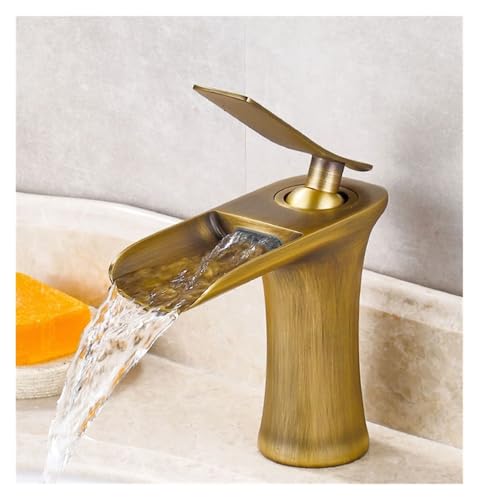 Robinet de lavabo en cuivre or et noir mitigeur élégant eau chaude et froide pour salle de bain