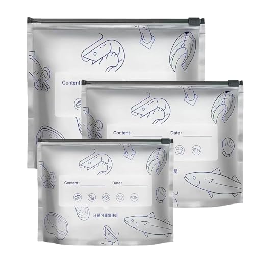 Bolsas plegables autoportantes – Bolsas de alimentos reutilizables con cremallera – 30 unidades organizador cocina sin aluminio para almuerzo, carne, fruta, aperitivos, mariscos