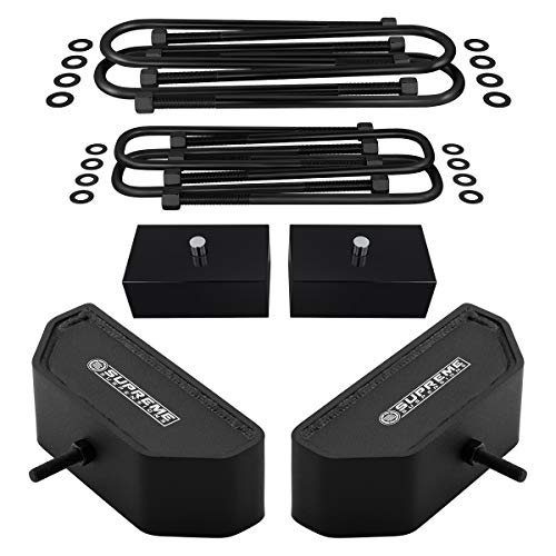 Supreme Suspensions - 3.5" Front + 2" Rear Lift Kit for 1999-2004 Ford F250 / F350 Super Duty w/OVERLOADS 4WD | Front and Rear Lift Blocks Kit with Heavy-Duty U-Bolts - Can Cooler Included
