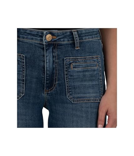 KUT from the Kloth Women's Jean High Rise Wide Leg Front and Back Patch Pockets4