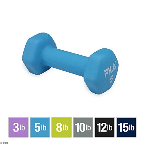 Fila Accessories Hand Weights For Women & Men - 5Lb Dumbbell Neoprene Covered For Workout, Exercise & Fitness (Sold As Single 5 Pound Dumbbell) #TOP1