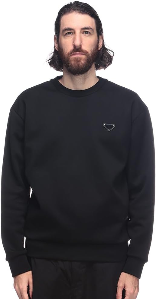 PRADA プラダ ロゴプレート プルオーバー Prada ロゴ プルオーバー | ブルー | FARFETCH JP