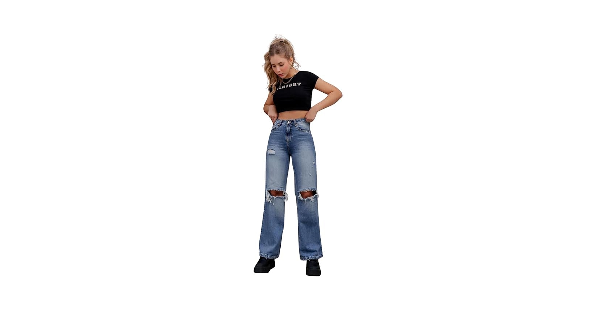 Buy khrisha enterprise Trendy Wideleg Highwaist Knee Cut