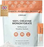 100% Pure Lab Tested Creatine Monohydrate Powder | 30x5g Travel Sachets | Ultra‑Fine Micronised | Unflavoured | Supports Muscle Growth, Strength, Recovery & Performance, Cognition | for Men & Women