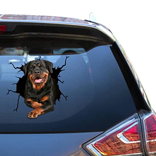 Camellia Print Rottweiler Autocolantes Rottweiler junta decalque Love 3D janela autocolantes para menina diversão impermeável camiões autocolantes