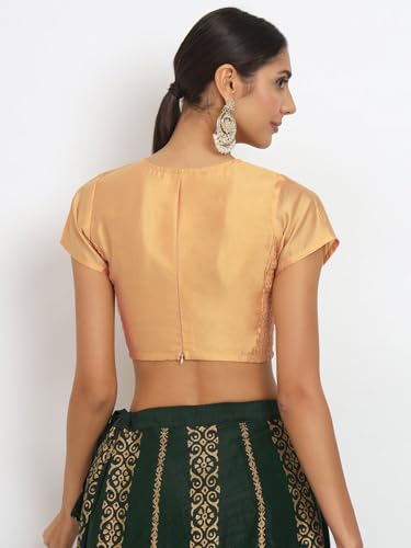Image of studio rasa Women's Silk Blend Stretchable Blouse for Festive Wedding Party
