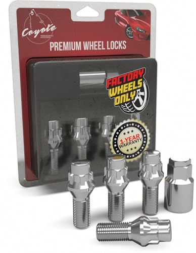 Image of Wheel Accessories Parts 4 Locks + Key M14 x 1.5 14 x 1.5 Thread Acorn Seat Lug Bolt Lock Chrome Finish 24mm Shank Length Dual Hex Key 17mm & 19mm fits Ferrari 456 GT 456 GTA 456 M 456 M GT