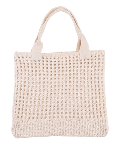 Crochet Shoulder Tote Bag, Hobo Beach Bag for Women, Woven Cute Simple
