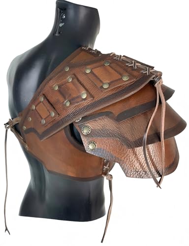 YANPLS Medieval Renaissance Knight Leather Shoulder Armor Viking Pauldrons for Men Women Cosplay Costume