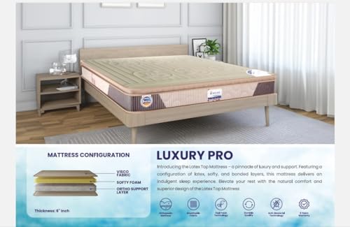 Image of Nene Luxury pro Mattress | 8 Years Warranty | Ortho Support Layer Foam Mattress | Softy Foam and Bonded Layer (72X72X6)