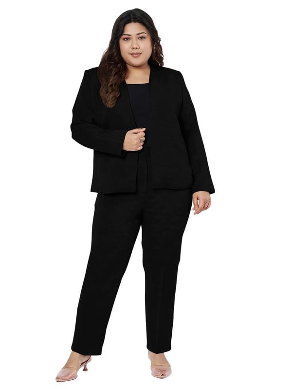 brinns Women Plus Size Front Open Regular Fit 2-Piece Formal Suit-picture-46