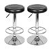 Produktbild Mingone 360° Drehbar Barhocker Set Tresenhocker Höhenverstellbar mit Fußablage Bürohocker Verchromtes Metallgestell (2 Schwarz)