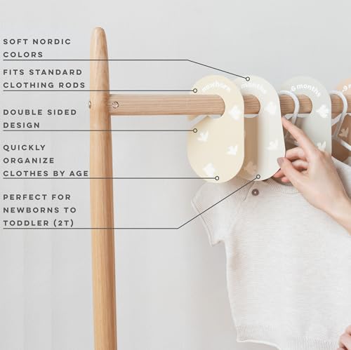 3 Sprouts Kleiderschrank-Trennwände für Babys und Kleinkinder, 8 Stück, Kinderzimmer-Organisation für Kleidung, Größe/Alter Organizer für Säugling bis Kleinkind, Jungen und Mädchen, Schrank-Organizer