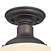 Westinghouse Lighting 6342200 Scholar One-Light Indoor Semi-Flush Ceiling Fixture, Oil Rubbed Bronze Finish with White Opal Glass