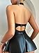 uwsic Sexy Leather Lingerie for Women PU Leather Halter Babydoll Lingerie Dress with Buckles Backless Bralette and Skirt Lingerie Set Black Small