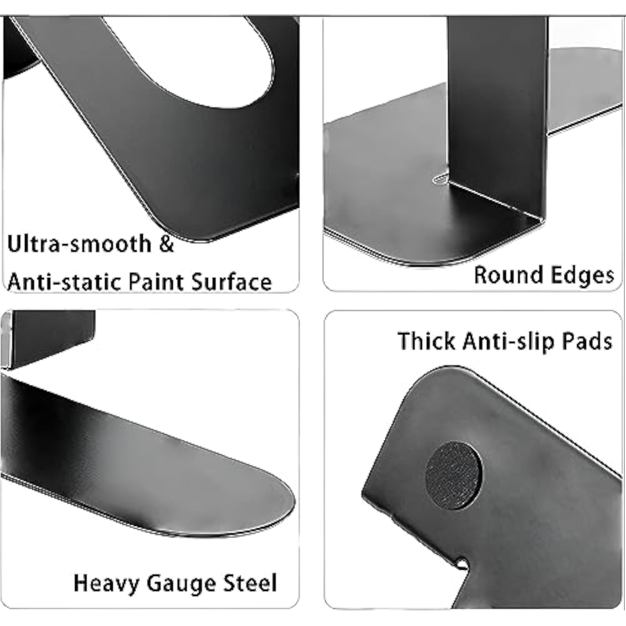 Metal Non-Slip Bookends for Home Decor and Office Use