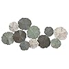 LuxenHome Metal Wall Art 48 Inch Distressed Multi Color Abstract Flowers Metal Wall Decor for Living Room Indoor Outdoor Hanging Huge Metal Sculpture Dector