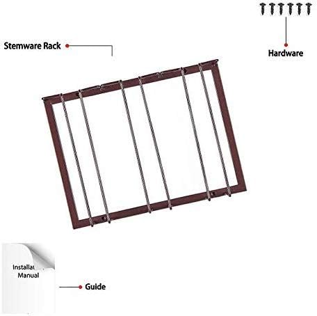 Miniatura 8 de Soporte para copas de vino, organizador de metal para bar o cocina, color negro, Casual, Marrón