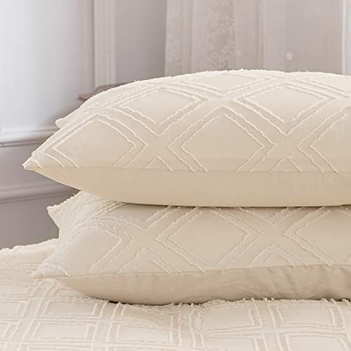 Sleepbella King Size Comforter Set Cream Bedding Set, Diamond Tufted Design, Soft And Fluffy King Bed Comforter For All Seasons (King, 104''Wx90''L, 3 Pieces) #TOP2