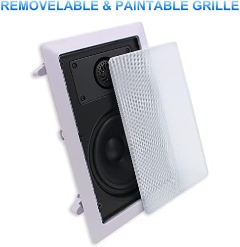 Herdio 5.25 Inch 2-Way in-Wall Speakers Perfect for Indoor/Outdoor Placement - Bath, Kitchen, Covered Porches(4 Speakers)