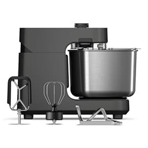 Ooni Halo Pro Professioneller Spiralmixer – 7,3-Liter-Küchenmaschine und Küchenmaschine mit Zubehör, 58 Geschwindigkeitsstufen – Ideal für Brot- und Pizzateig – Pizzateigkneter – Anthrazitgrau