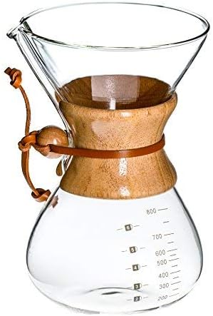 Pour Over Kaffeebecher 800ml - Borosilikatglas Mit Edelstahlfilter