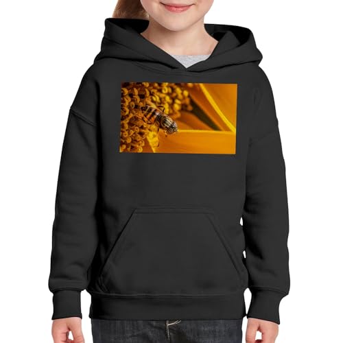 Sweat à capuche enfant insecte volant butine fleur macro coton premium - 3