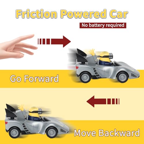 Yolopark CAR TOY Minions Despicable Me 4 Toys, Avl Minions Dave Agent Toy Cars Gifts For Toddler Boys And Girls Age 3 4 5 6 7 8 Year 0Ld, Friction Powered Cars Pull Back Minions Action Figure Party Favors thumb #2