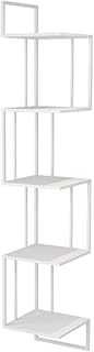 PEVSCO Organizador Estantería montada en la Pared estanterías de Metal multipropósito estantería Triangular de 5 Capas y Estante de Almacenamiento de periódicos Estantería (Color : Blanc)