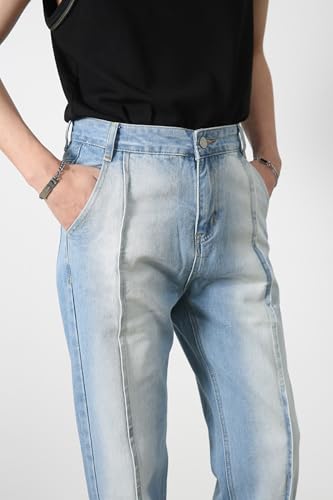 Y2K Baggy Jeans for Men Teen Boys Mid Rise Wide Leg Hip Hop Skater Jeans Casual Loose Boyfriend Denim Pants Streetwear4