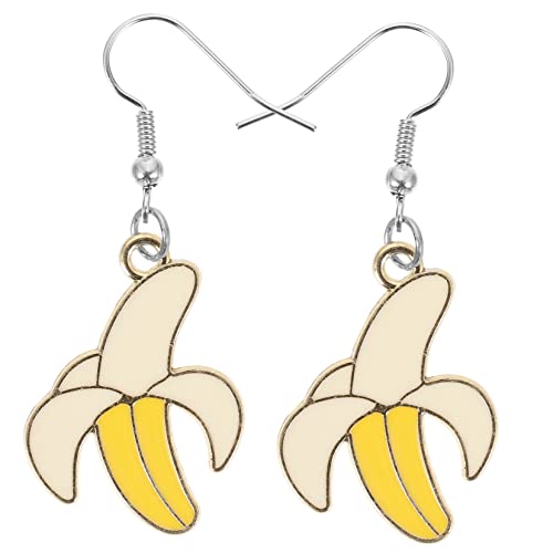 Boucles d'oreilles banane légères anti-allergie, clous pendants sans douleur