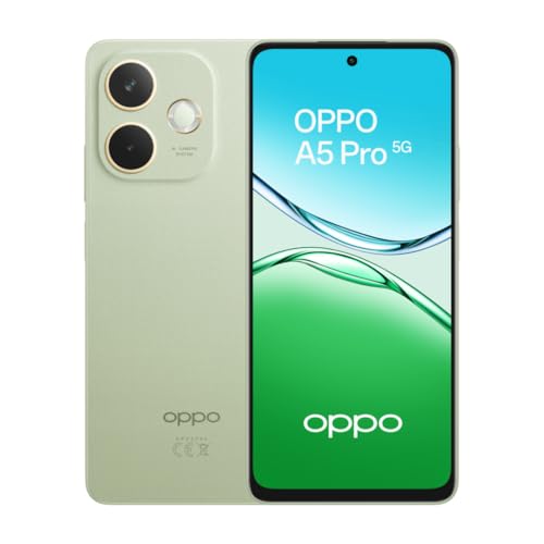OPPO A5 Pro 5G Smartphone, Foto AI 50MP, Frontale 8MP, Display 6.67” 120HZ LCD HD+, 5800mAh, RAM 8(Esp4GB/6GB/8GB)+ROM 256GB (esp1TB), IP69, Olive Green
