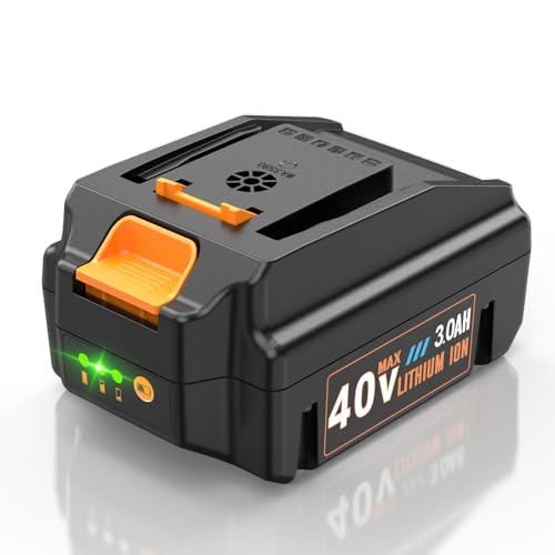 PENGJBATTER 40V 3Ah Replace Battery for Worx 40V Battery WA3580 - Compatible with Worx 40 Volt Cordless Tools WG180 WG280 WG380 WG580 & Charger WA3747 WA3877 (Not Fit 2x20V Tools & Nitro Series WG185)