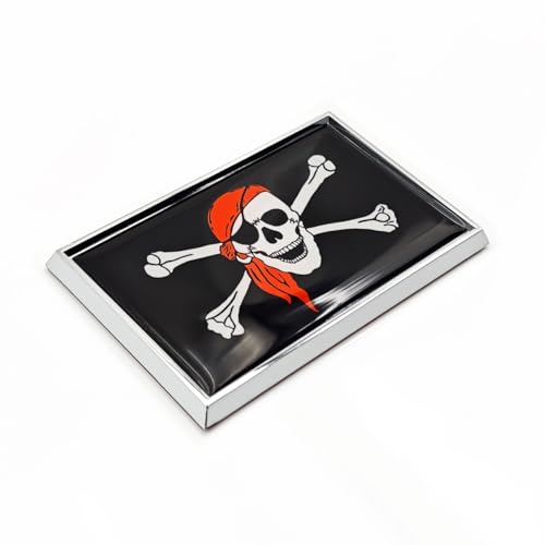 Calcomanía de bandera de pirata con bandana roja impermeable y de alta adherencia para coches