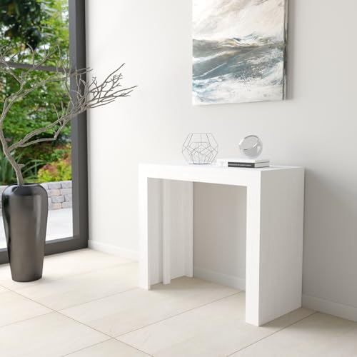 Ve.CA-ITALY – Mesa consola extensible hasta a 3 mt Cocina, de diferentes colores, muebles cocina, arredo casa Bianco