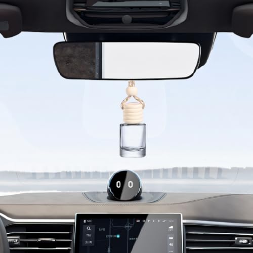 Image of Mandark 5PCS Hanging Car Perfume Bottle Pendant, 8ml Empty Glass Vehicle Oil Perfume Aromatherapy Diffuser Charms, Auto Rearview Mirror Ornament Pendant, Universal for Most Cars (Cylindric)