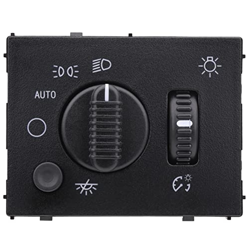 Obaee Headlight Dimmer Switch Headlamp Control Compatible with Chevy Chevrolet Silverado Suburban Tahoe Avalanche GMC Sierra Yukon Cadillac Escalade 2003-2007 Replaces 19381535/15194803 Bluish LED