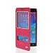 CASEPRADISE View Side Flip Leather Etui Stand Case Cover For Samsung Galaxy Note 4 Hotpink