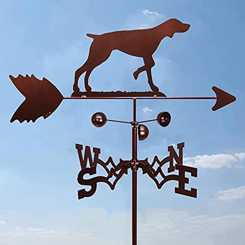 Girouette sur piquet de jardin robuste au design de chien de chasse et finition rétro