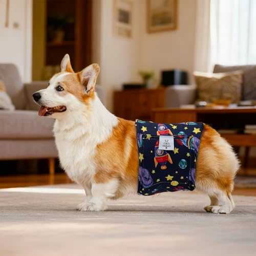 Image of CuteBone Dog Diapers Male Belly Bands 3 Pack for Male Dogs Reusable Puppy Wraps