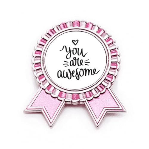 Broche You Are Awesome en métal durable au design Art déco raffiné