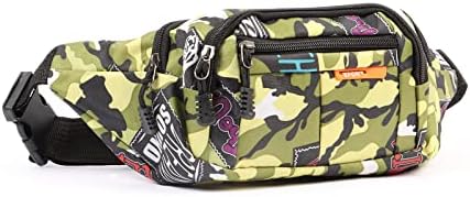 NiCoLa Bum Bag Camo Waist Bag for Boys, Waterproof Fanny Pack Crossbody Bags with Adjustable Belt, Casual Waist Bag for Running Dog Walking Cycling Hiking Outdoor Travel (Blue)
