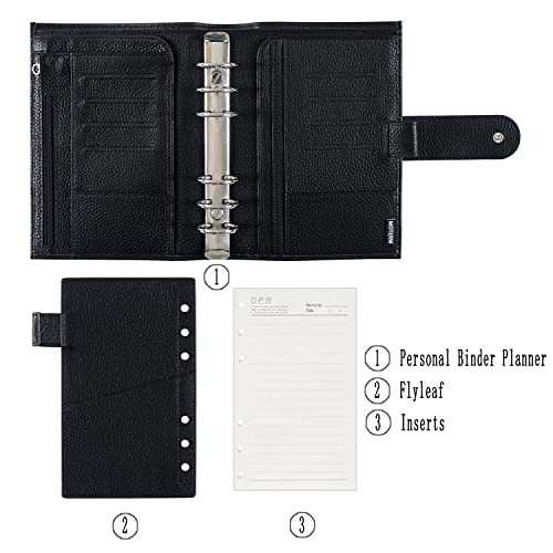 Moterm LN125PLLZBK Personal Luxe Rings Planner - Genuine Leather Binder Organizer  thumb #1